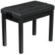 Elegante panca per pianoforte in acciaio verniciato nero opaco, perfetta per ogni ambiente.
