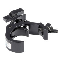 Gancio singolo in alluminio, utilizzabile con tubi da Ø 48 mm a Ø 51 mm. Carico max 50 kg. Disponibile in nero.