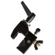 "Super Clamp". Gancio universale in alluminio, utilizzabile con tubi da ø 30 a ø 51 mm. Carico max 15 kg. Disponibile in colore 