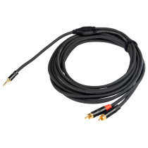 Cavo audio professionale "Y" con connessioni jack Stereo Ø 3.5 mm REAN (cavo 16 cm) - 2 x spina RCA REAN. Lunghezza: 7.5 metri. 