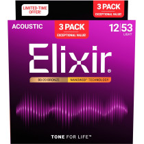 3-PACK 16565 ACOUSTIC 80/20 BRONZE NANOWEB