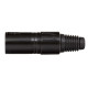 Spina volante XLR professionale 5 poli, pinza interna in nylon con molla terminale in PVC. Colore: Nero.