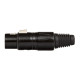 Presa volante XLR professionale 5 poli, pinza interna in nylon con molla terminale in PVC. Colore: Nero.