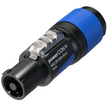 Presa volante NEUTRIK powerCON di potenza 16A, blue, power-in system,3 poli. Manicotto con ingresso per cavi Ø 6 - 12 mm.
