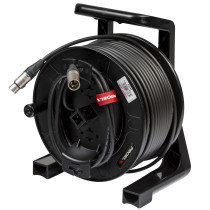 Avvolgitore professionale PROEL, con cavo microfonico HPC250 - 2 x 0,22 mm2 - assemblato con connettori NEUTRIK femmina volante 