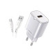 Caricatore USB Q.C. 18W +  cavo type C