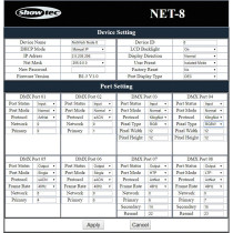 NET-8/5 8 canali nodo Art-Net/Klingnet - XLR a 5poli