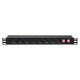 19" 1U Main Power Strip 16 Controllo anteriore e posteriore