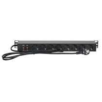 19" 1U Main Power Strip 16 Controllo anteriore e posteriore