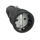 Rubber Schuko Connector Female PCE - IP20