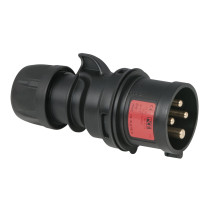 CEE 16 A/400 V - 4P Plug male Nero - IP44
