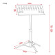 Music Stand - Pro Acciaio - 730-1200 mm