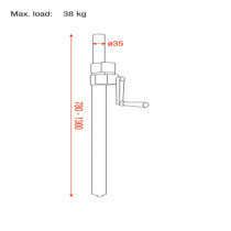 Windup Speaker Stand Acciaio 780-1.300 mm carico massimo 38 Kg