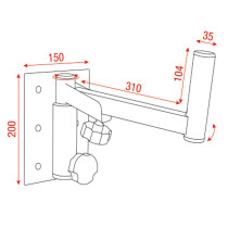 Mammoth Adjustable Speaker Bracket 35 mm 35 mm - Carico massimo 30 kg