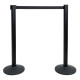 2 m Adjustable Crowd Barrier PRO Set, nero