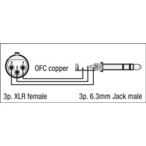 FL03 - bal. XLR/F 3P to Jack stereo 1,5 m