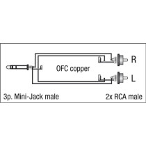 FL30 - stereo mini-jack to 2 RCA male L/R 1,5 m