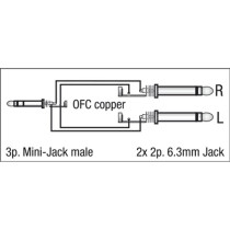 FL31 - stereo mini-jack to 2 mono Jack L/R 1,5 m