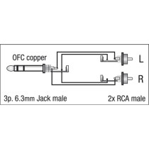 FL35 - Stereo Jack to 2 RCA male L/R 1,5 m