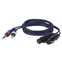 FL43 - 2 unbal. Jack mono L/R to 2 XLR/F 3P 1,5 m