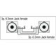 FLA52 - Jack chassis female to Jack female