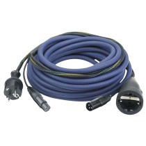 FP09 - Schuko/XLR F - Schuko/XLR M - Audio / Power 15 m - blu