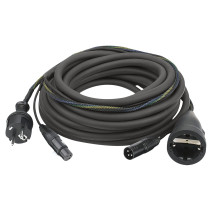 FP09 - Schuko/XLR F - Schuko/XLR M - Audio / Power 20 m - nero