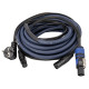 FP10 - Schuko/XLR F - powerCON/XLR M - Audio / Power 10 m - blu