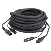FP12 - IEC/XLR M - IEC/XLR F - DMX / Power 10 m - nero