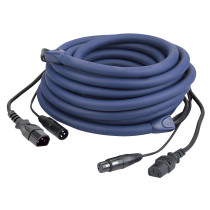 FP12 - IEC/XLR M - IEC/XLR F - DMX / Power 3 m - blu