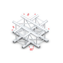 Pro-30 Square F Truss - 4-way -71cm QCF41 - angolo da 90° - argento - F