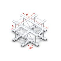 Pro-30 Square F Truss - Cross 4-way QCVF41 - angolo da 90° - impiego gravoso - argento - F
