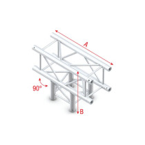 Pro-30 Square F Truss - T-Cross 3-way - 71cm QTF35 - angolo da 90° - argento - F