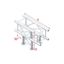 Pro-30 Square F Truss - T-Cross 3-way QTVF35 - angolo da 90° - impiego gravoso - argento - F