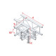 Pro-30 Square F Truss - T-cross + Down 4-way QLVF40 - angolo da 90° - impiego gravoso - argento - F