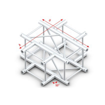 Pro-40 Square F Truss - Cross 4-way QCLF41 - angolo da 90° - impiego gravoso - F