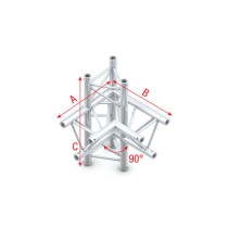 Pro-30 Triangle F Truss - Corner up/down - right - 74 cm ACF44 - angolo da 90° - F