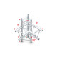 Pro-30 Triangle F Truss - T-Cross horizontal - 3-way - apex down - 71 cm ATF36 - angolo da 90° - F