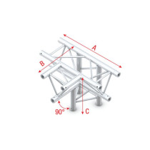 Pro-30 Triangle F Truss - T-Cross + down 4-way - 71 cm ATF42 - angolo da 90° - F