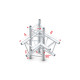 Pro-30 Triangle F Truss - T-Cross + up/down 5-way - 74 cm ATF51 - angolo da 90° - F