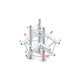 Pro-30 Triangle F Truss - Corner up/down - left - 50 cm ACF45sp - angolo da 90° - argento - F