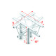 Pro-30 Square F Truss - Cross + Down 5-way - 50 cm ACF53sp - angolo da 90° - argento - F