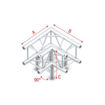 Pro-30 Square G Truss - Corner 3-way QLU30 - 90° corner - silver