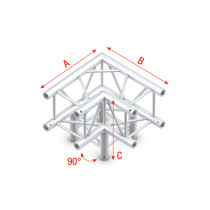 Pro-30 Square G Truss - Corner 3-way QLVU30 - 90° corner - heavy duty - silver - G