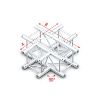 Pro-30 Square G Truss - Cross 4-way -71cm QCU41 - 90° corner - silver