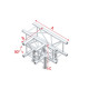 Pro-30 Square G Truss - T-Cross + Down 4-way - 71 cm QLU40 - 90° corner - silver