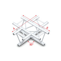 Pro-30 Triangle G Truss - Cross horizontal - 4-way - 71 cm ACU41 - 90° corner - G