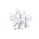 Pro-30 Triangle G Truss - T-Cross + down - 4-way - 71 cm ATU42 - 90° corner