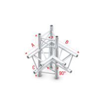 Pro-30 Triangle G Truss - Cross + down - 5-way - apex down - 71 cm ACU53 - 90° corner - G
