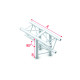 Pro-30 Triangle G Truss - T-Cross vertical 3-way - apex down - 50 cm ATU35sp - 90° corner - silver - G